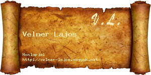 Velner Lajos névjegykártya